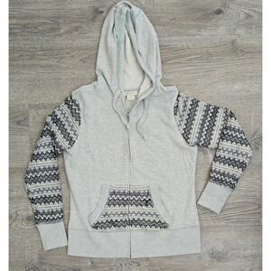 ARIAT Hoodie Women Greyson Gray Knit Crochet Boho Western Work Size Large